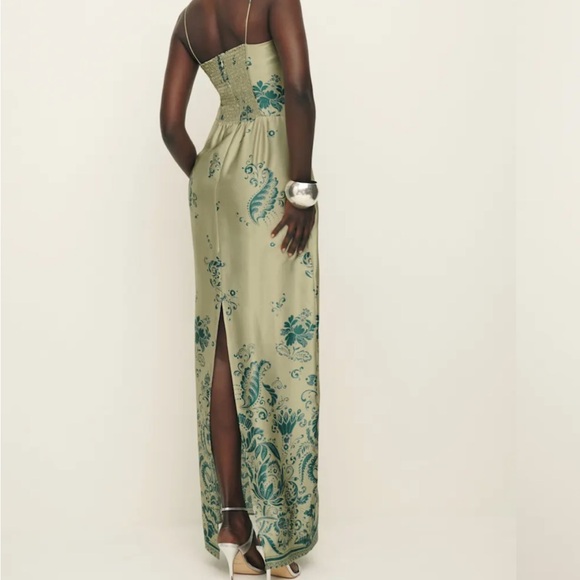 Reformation Frankie Silk Dress - Sage - Picture 2 of 4